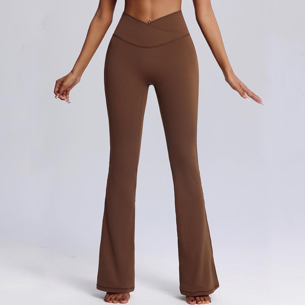 Women's European & American Cross-Border Autumn/Winter Yoga Set: Nude Tight Sportswear & Casual Flared Fitness Two-Piece