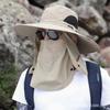 Summer Fishing Cap Breathable Anti-UV Face Cover Neck Protection Beach Cap Adjustable Detachable Sunscreen Hiking Visor Hat