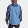 Adidas Colorblock-Logo Outdoor Regenjacke mit Kapuze Herrenjacken Miracle-Blue-Gray IP1431