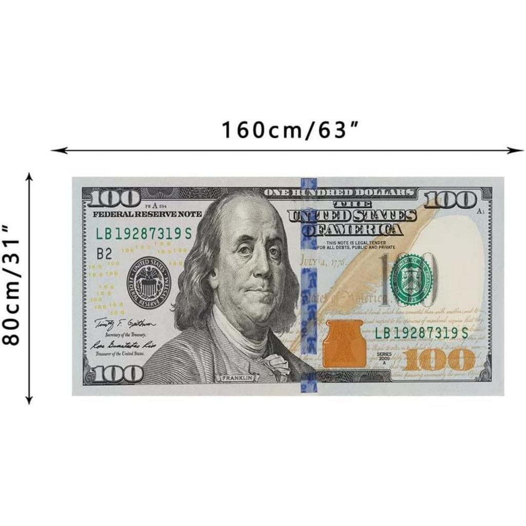 White 100 Dollar Bill Patterned Beach Towel Microfiber Soft Boys Beach Towels Large Size Bath Pool Spa Travel Bathroom Towels Quick Dry Sand Proof