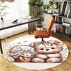 1PC Teddy bear Basket of flowers Bow Round Chair mat Area Rug - Non-Slip, Floor Mat for Office, Bedroom, home decor Christmas Gift c0528052