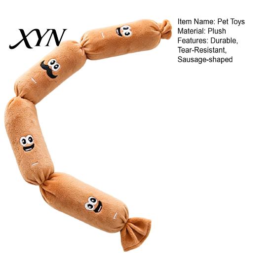 Wear-resistant Pet Chew Toy Dog Squeaky Plush Toy, Long Sausage Shape with BB Sound, Durable Bite Resistant for Small Medium Dogs, Interactive