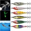 Glowing Horizontal Squid Trolling Lure 8cm 5.3g Artificial Fake Octopus Lures Luminous Squid Jig Hook Fishing Lure Squid Hooks