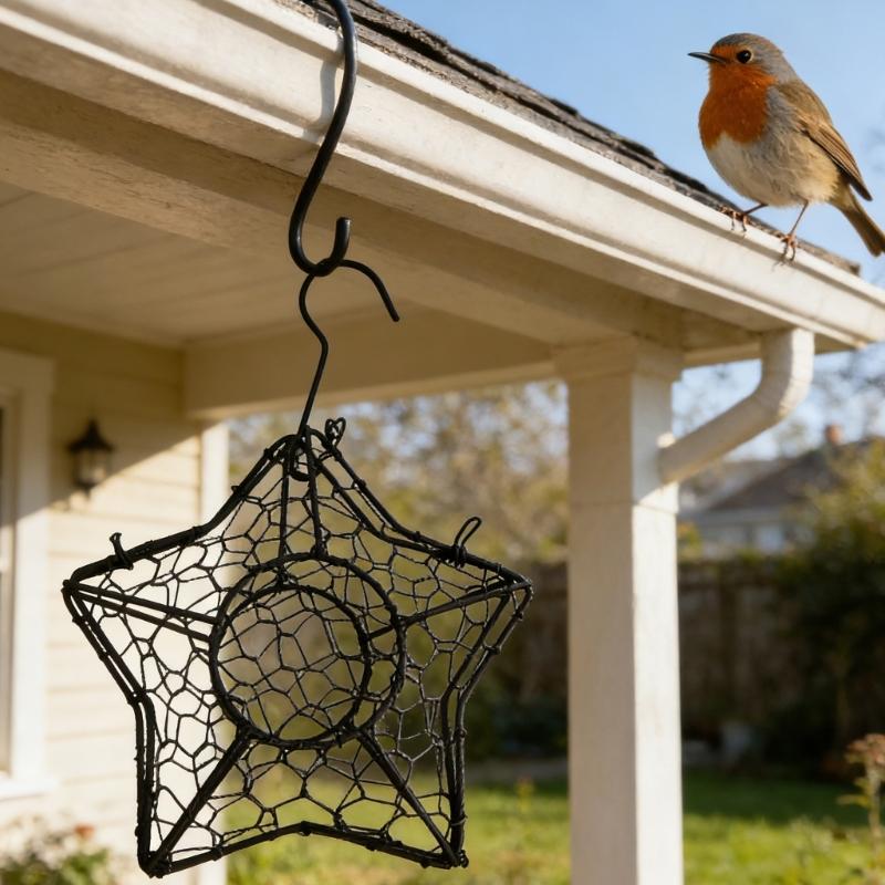 Star Shape Wire Wreath Hanging Basket Succulents Plant Holder Wall Planter Indoor Outdoor Garden Decoration