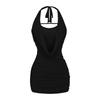 AP25210-25 Summer European & American Low-Cut Mesh Halter Bodycon Dress