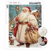 Christmas Santa Claus Pearl Painting with Frame 3D Sparkling Canvas Art Relaxing Craft for Bedroom Wall Decor and Holiday Gift