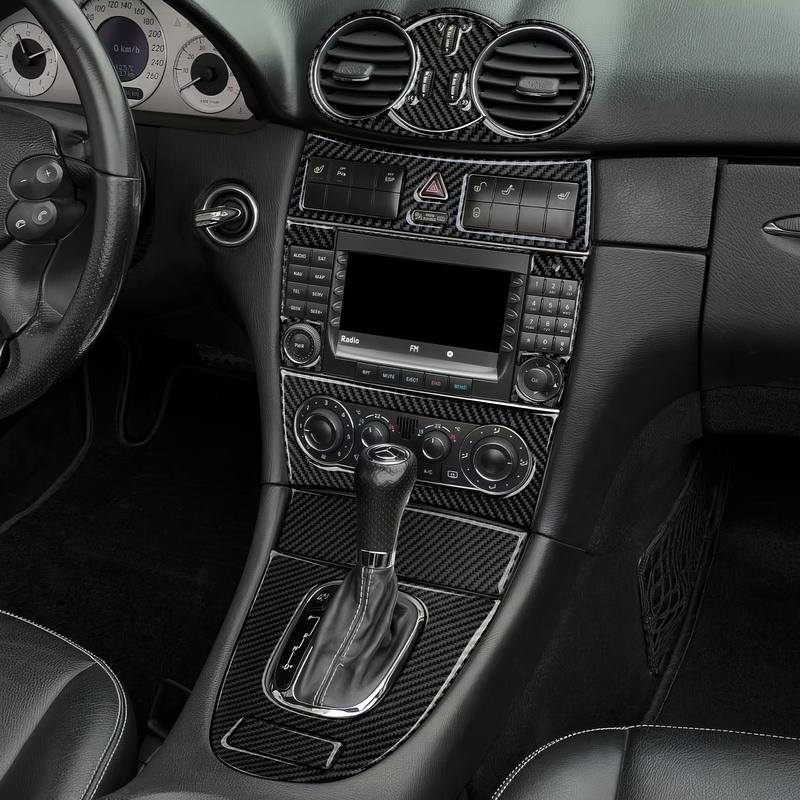 For Mercedes Benz CLK C209 A209 (2002-2010) Trim Accessories. Carbon Fiber Interior Sticker. Car Center Console Air Vent Panel.