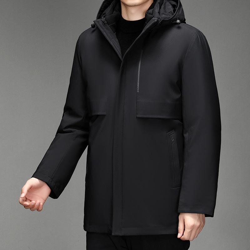 New medium and old down jackets, men's medium and long thickened jackets, large size can be removed from the liner, winter clothes