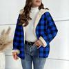 Women's Sherpa Plaid Shacket Long Sleeve Fleece Lined Jacket Oversized Warm Zip Up Hooded Coat Winter Outerwear