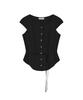 Siyajyu Sitp5281 Cap Sleeve Wrinkle Blouse_Black