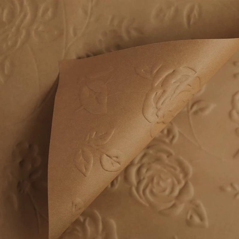 10pcs 58*58cm Art Paper Waterproof Flower Waterproof 3D Relief Art Paper Flower Valentine's Day Gift Packaging Kraft Papers Flower Shops Materials