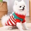 Pet Dog Christmas Knit Sweater Red White Striped Turtleneck Pullover Clothes For Small Dogs Cats Autumn Winter Indoor Daily Wear Outfit