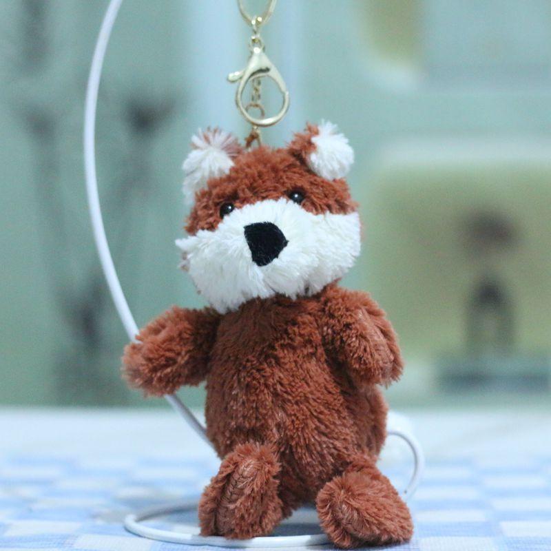 Adorable Cute Red Fox Plush Toy Keychain Soft Cartoon Animal Doll Hanging Decor
