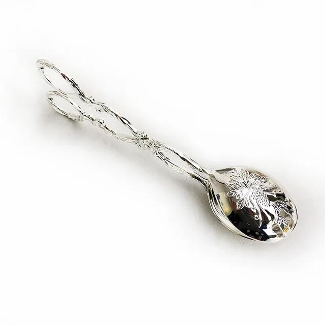 Retro European-style Cake Tongs Salad Tongs Dessert Baking BBQ Tools Food Tong Gold-plated Snack Clip Zinc Alloy Pastry Clamp
