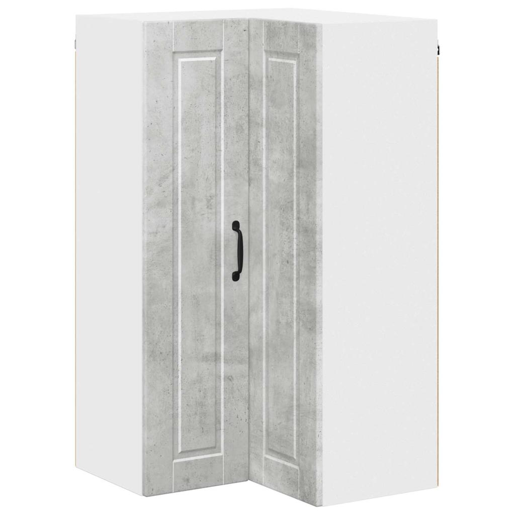 PORTO Wall Mounted Corner Cabinet Concrete Grey 57 x 57 x 100 cm Particleboard