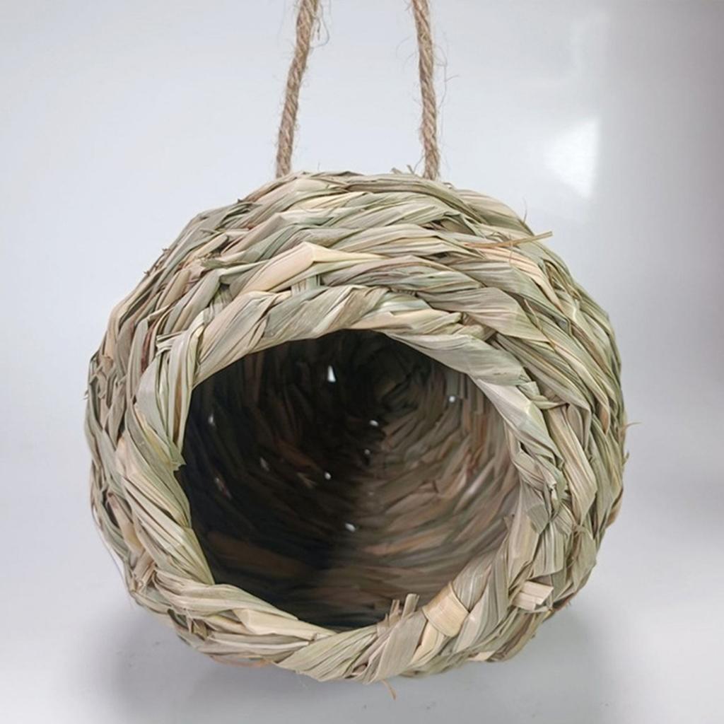 Birds Nest Hand Woven Hummingbird Nest House Weaved Hanging Parrot Quail Nest Garden Outdoor Decorative Bird Room