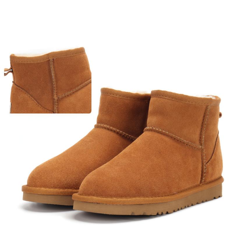 2023 Men Ankle Shoes Woman Leather Fur Snow Boots Australia Winter Shoe Women Man Boot Lady Classic Mini Pink Red Black Fur Bot