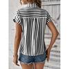 JKASHDK Women's Fashion Casual Summer Spring Stripe Print Short Sleeve POLO Neck Blouses & Shirts