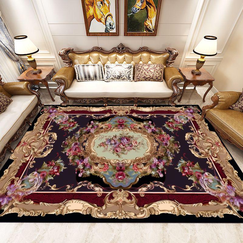 Luxury European Living Room Decoration Carpets Flower Home Decor Large Area Rug Vintage Parlor Study Anti-slip Floor Mat tapete