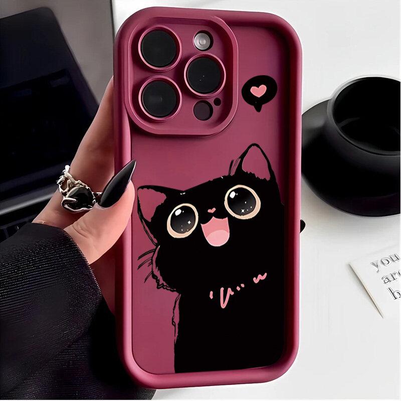 Cute Moon Stars Cat Phone Case For OPPO A5 A6 Pro Reno 14 13 12 11 F31 PRO 10 PLUS A79 A60 13F 12F A5 F29 5G Silicone Korean Cov