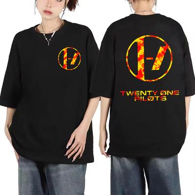 ŽHAVÉ Potištěné tričko Twenty One Pilots Dámské Pánské Trička s krátkým rukávem Léto Kulatý výstřih Ležérní Vtipné Hip Hop Topy Trička