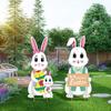 2 Pcs 32In Large Easter Decorations Outdoor Bunny Family Yard Signs Waterproof Lawn Decor With Metal Stakes Happy Easter Sign Fo