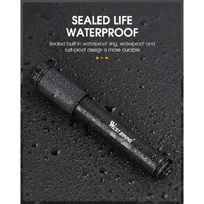 WEST BIKING Bike Pump 100PSI Portable Schrader Presta Valve Inflator Aluminum Alloy Bicycle Hand Air Pump Tire Inflator
