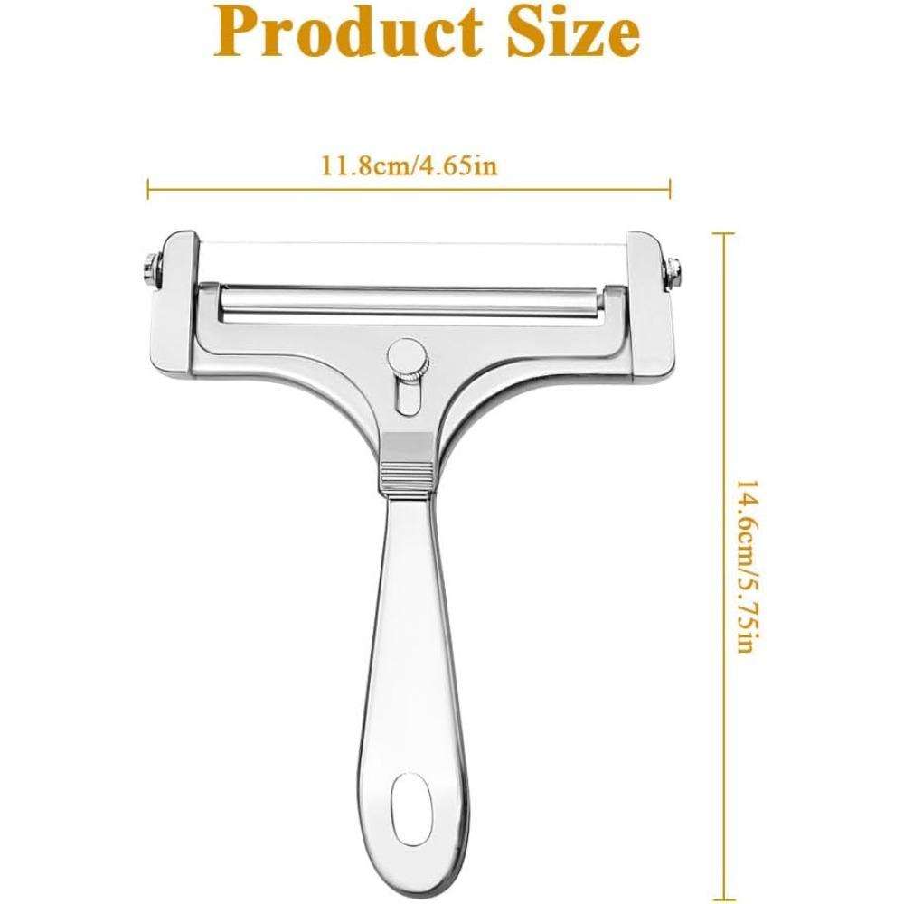 1Pcs Cheese Slicer Adjustable Cheese Cutter with Stainless Steel Wire Easy Thickness Control Safe Durable Kitchen Tools