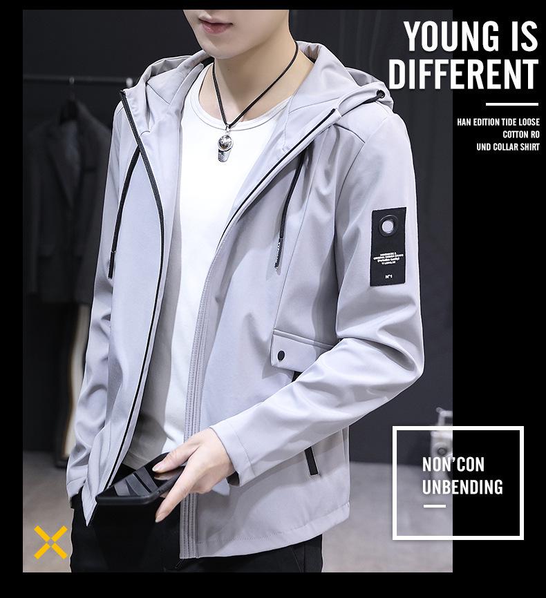 2025 Men's Urban Casual Hooded Jacket - Solid Color, Long Sleeve Fashion