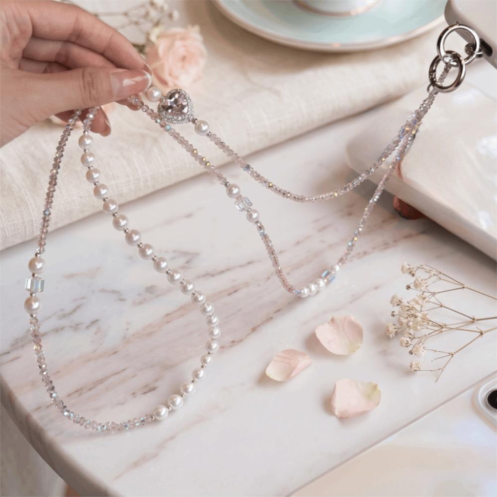 Acrylic Beaded Phone Lanyard Adjustable Mobile Phone Shoulder Strap Fashion Accessory