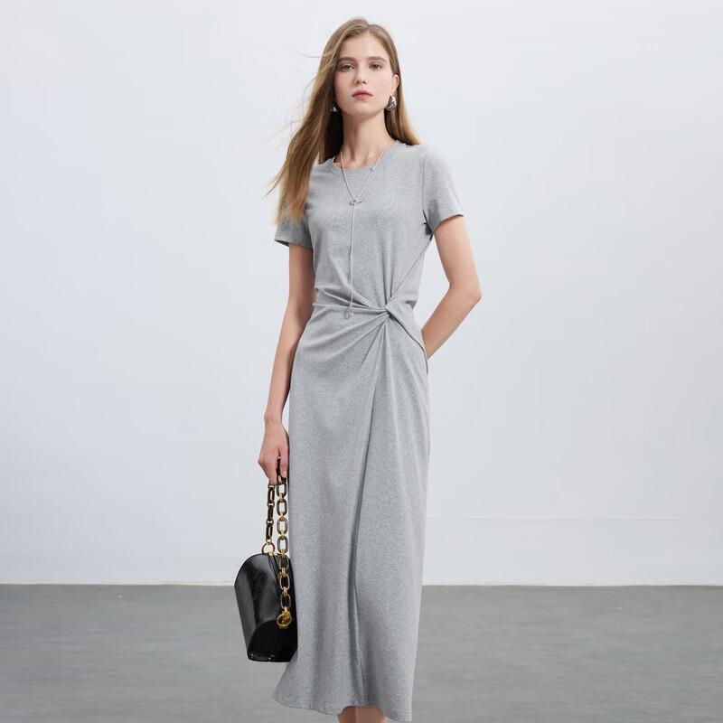 

Sancai 2025 Autumn Round Neck Short Sleeve A-Line Maxi Dress M 160/84A