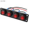 1-6 Gang Rocker Switch Panel 12V Waterproof On-Off Toggle Switches With Red LED Light For Automotive,Boat,Truck Vehicles