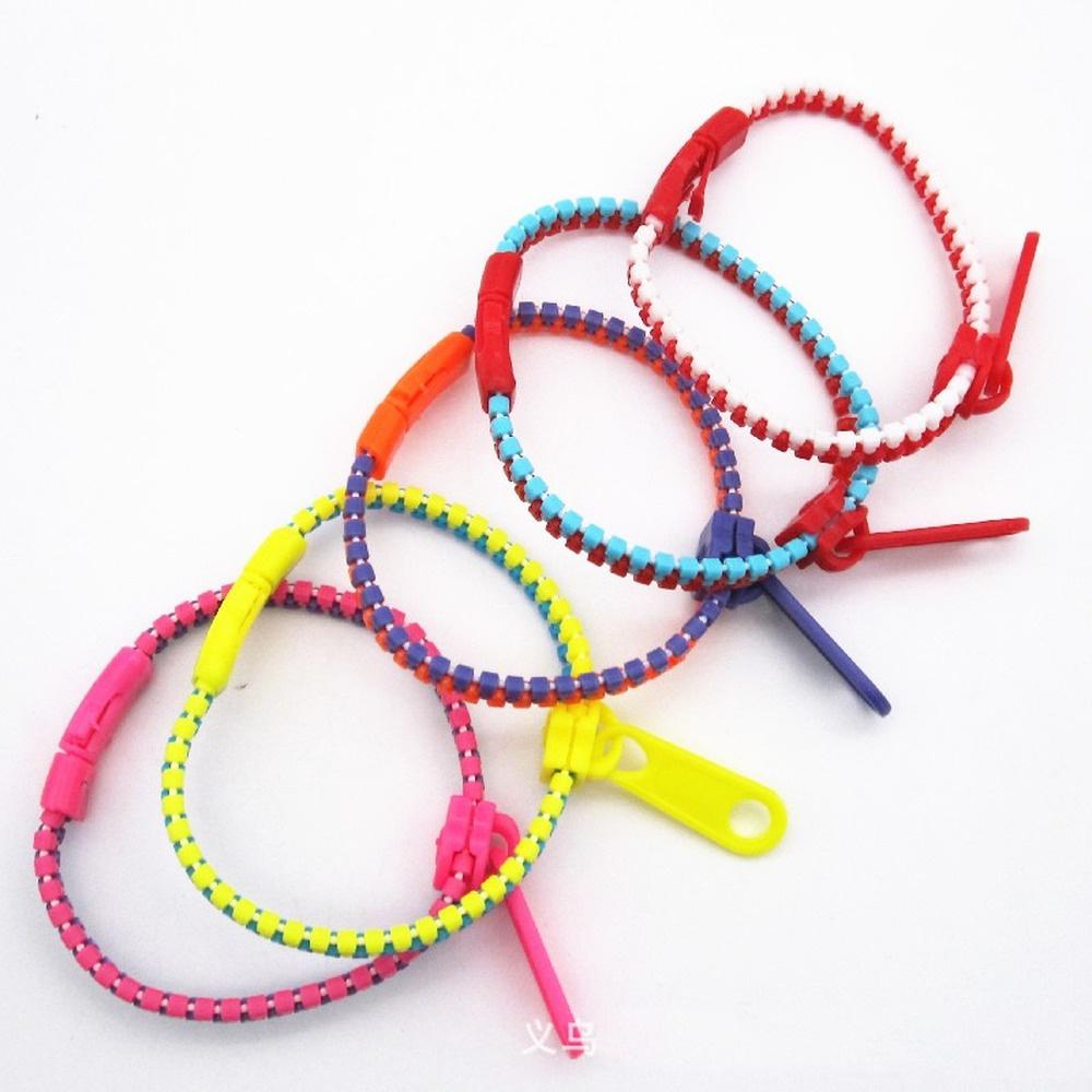 6 Pcs Creative Zipper Bracelet Toy Stress Reliever Focus Killing Fidget Toy For Kids Children Adhd Autism Hand Sensory Toys