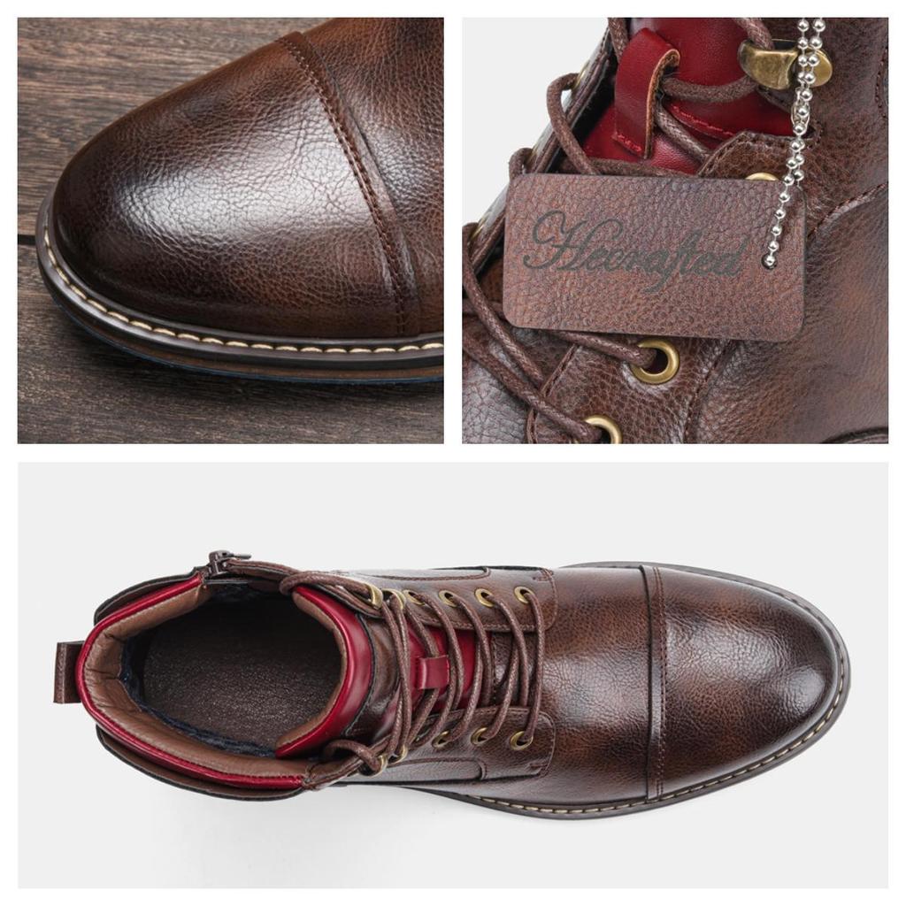 Größe 39 ~ 48 Retro-Herrenstiefel, modische, bequeme Herren-Lederstiefel