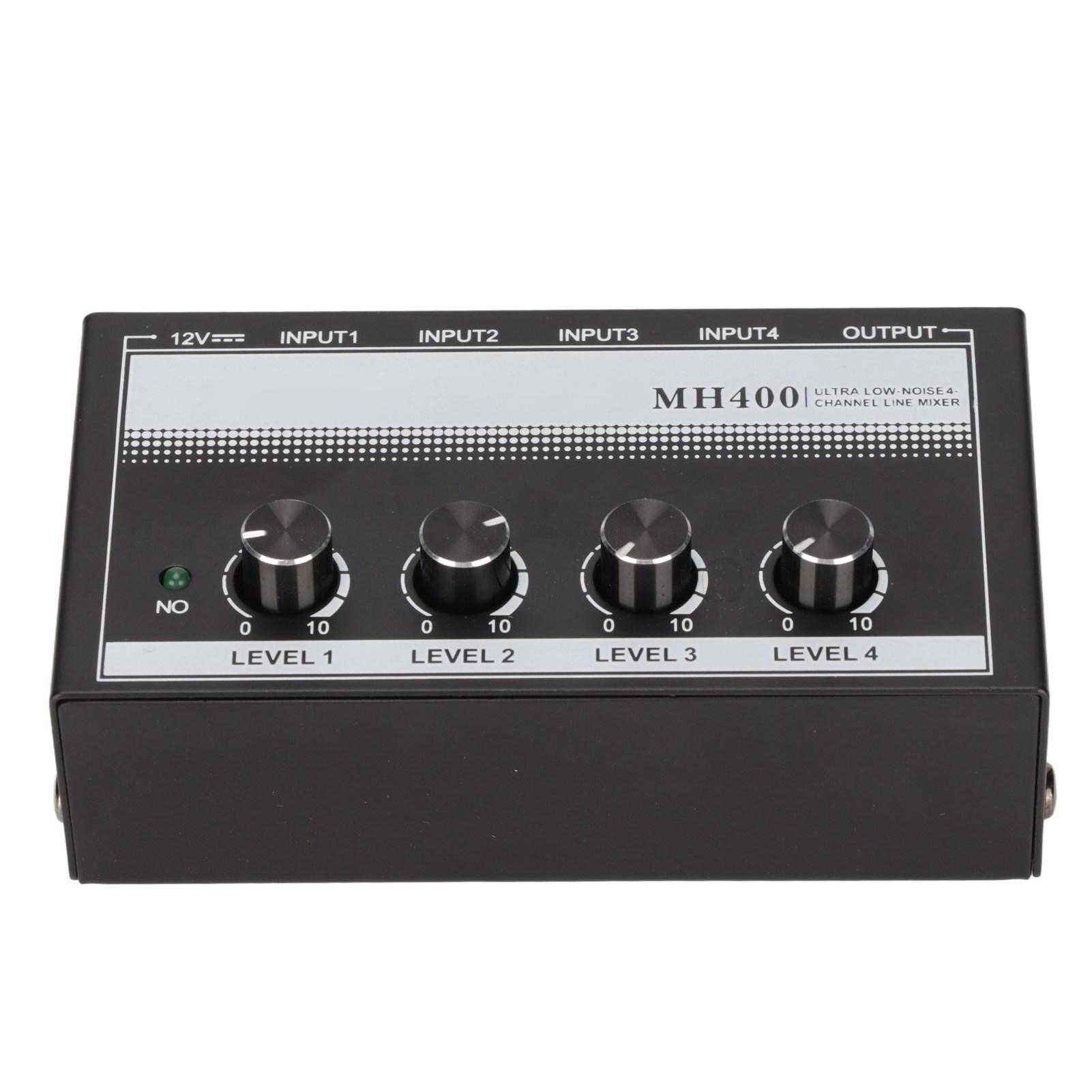 

4-канальный линейный микшер Компактный стерео Малошумящий Портативный линейный микшер для клубов и баров 100-240В США US Plug