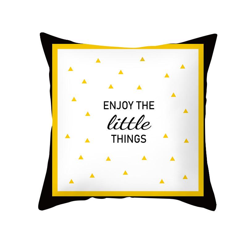 Kissenbezug im nordischen Stil, abstrakt gelb, geometrisch, kurzvelour, Zuhause, Sofa, Kissen, Kissenbezug