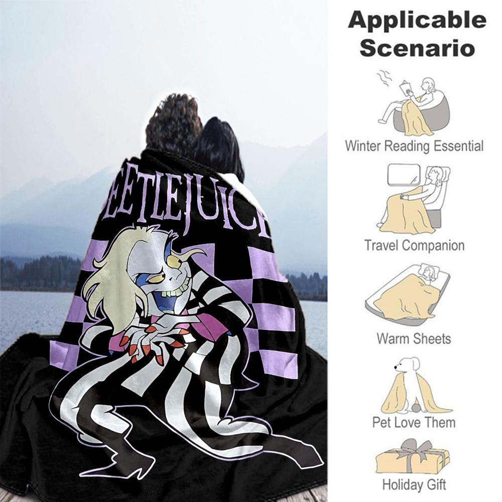 1PC Beetlejuice Beetle Outdoor Blanket Lightweight Flannel, Soft & Warm, All Season Use for Sofa