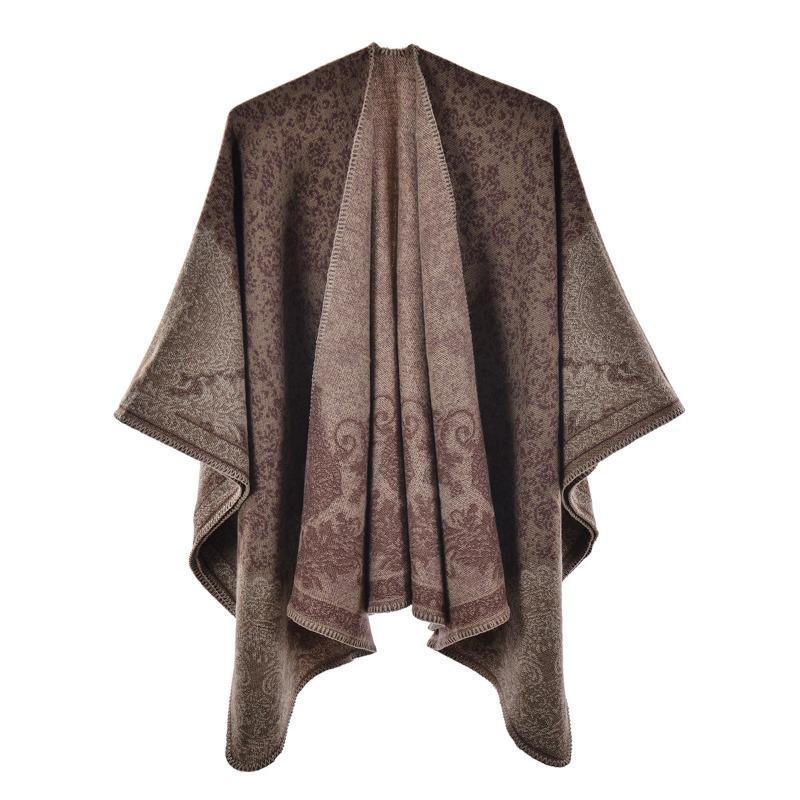 Simple and High-end Shawl Grassland Yunnan Shawl Cape with Cape Imitation Cashmere Scarf