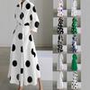 New Autumn Collection: Fashionable Long-sleeved V-neck Printed Dresses for Women