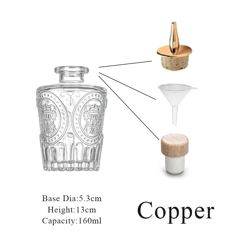 Cocktail Bitters Bottles With Cap Vintage Glass With Stainless Steel Caps Kitchen Seasoning Tools Bar Bartender Accessories