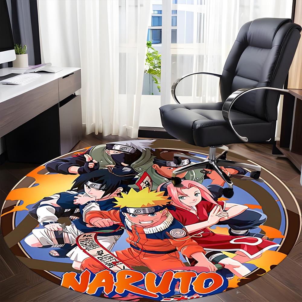 1pc Naruto Characters Office Round Area Rug, Under Office Chairs Bedroom Living Room Home Decor, Room Decoa1022160
