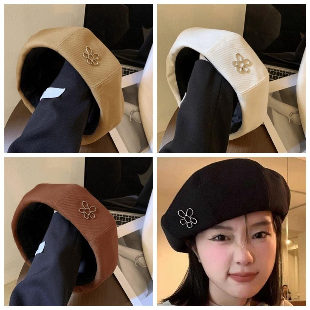 Keep Warm Women Berets Flower Artist Hat Fashion British Painter Caps  Ladies