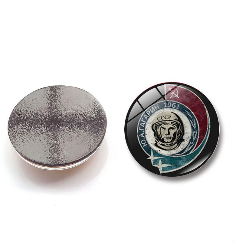 Cccp Soviet Army Red Star Brooches Pin Glass Cabochon Art Round Badges Logo Collarpins Jewelry For Friends Gift