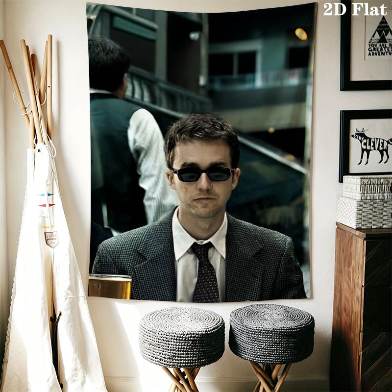 Fight Club Wall Tapestry Aesthetic Wall Hanging Printed Fabric Blanket Decorative Tapestries for Bedroom Living Room Home Decor