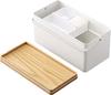 Yamazaki Sewing Box, White, Approx. W27 X D14 X H13.5cm, Tower Design, Movable Tray with Handle, 5060