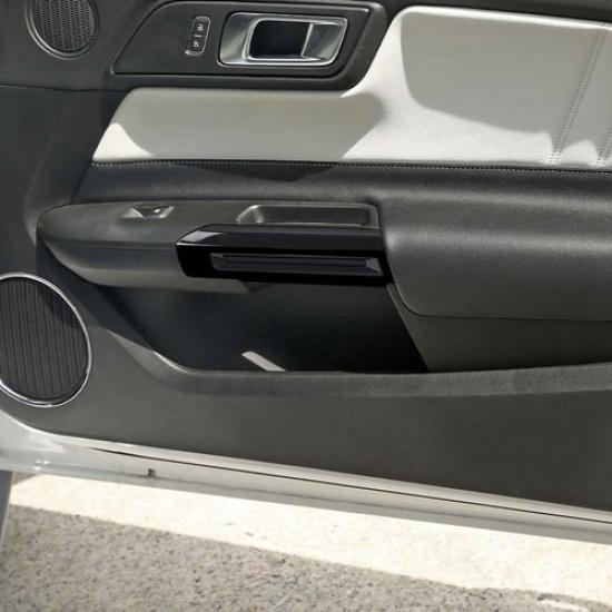 2x Gloss Black Door Armrest Handle Decor Frame Cover Trim For Ford Mustang 15-25