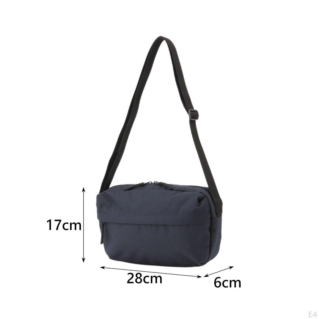 Shoulder Bag Large Capacity Nylon Lightweight Pouch for Everyday Work Black