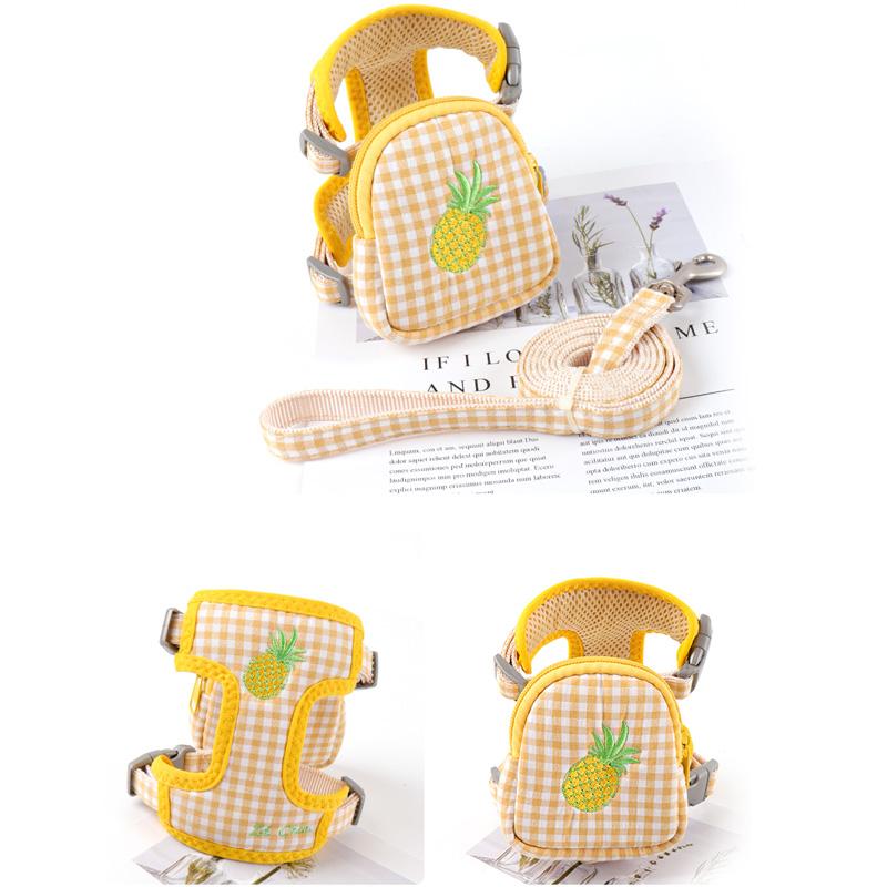 Small Dog Harness And Leash Set Soft Cute Breathable Polyester Mesh Cat Harness For Bichon Teddy Cats Vest Dog Accessories