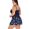 Plus Size Women Tankini Swimsuits Two Piece Swimsuit Print Loose Fit Swimwear