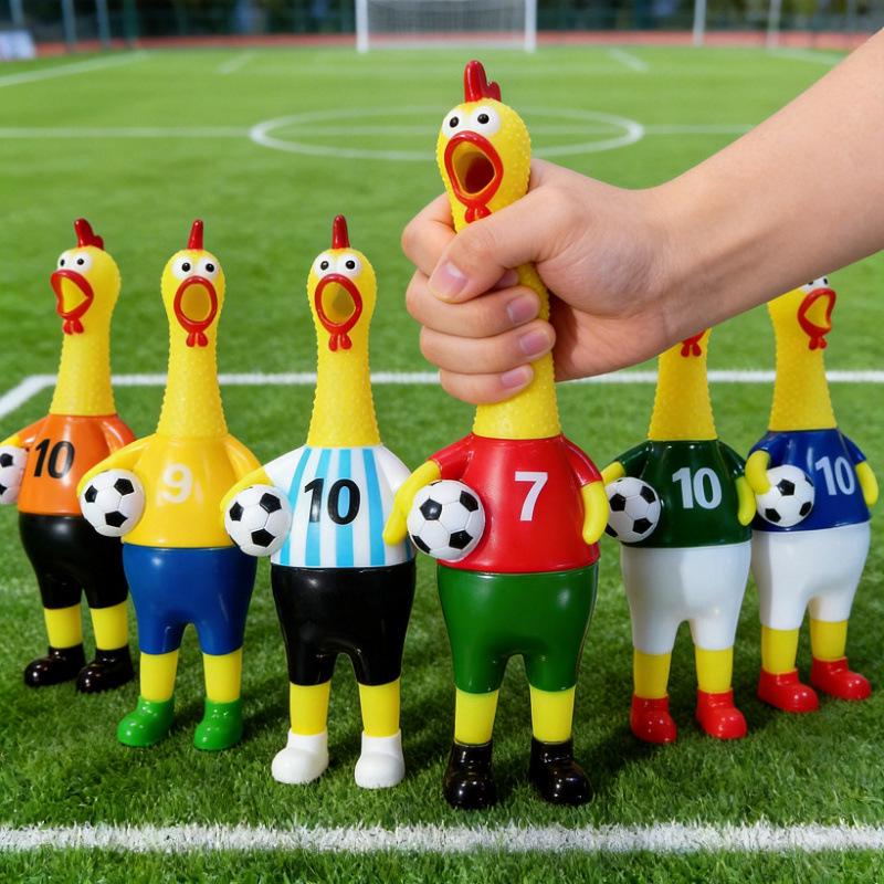 World Cup Chicken Scream Football Prank Toy: Creative Sound-Making Decompression Squeeze for Kids